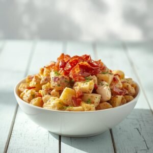 Salada de Batata com Frango e Bacon Crocante