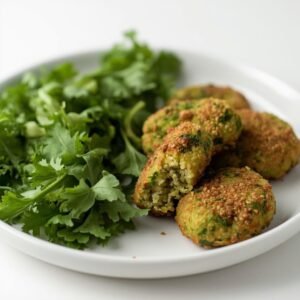 Croquetes de Brócolos com Salada